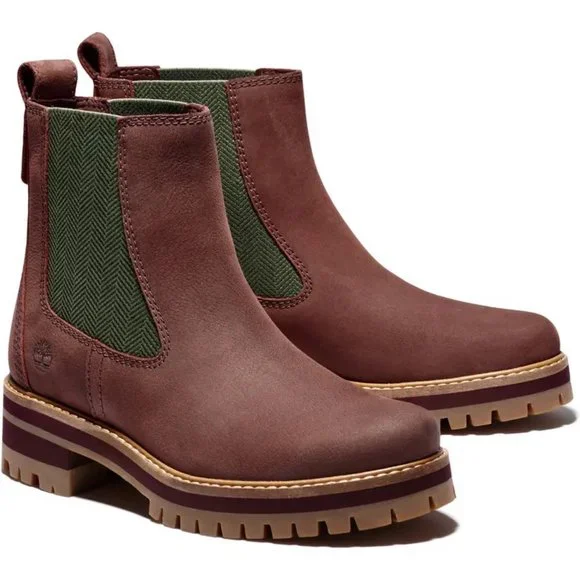 Timberland Courmayeur Valley Chelsea Boot in Burgundy - Picture 2 of 5